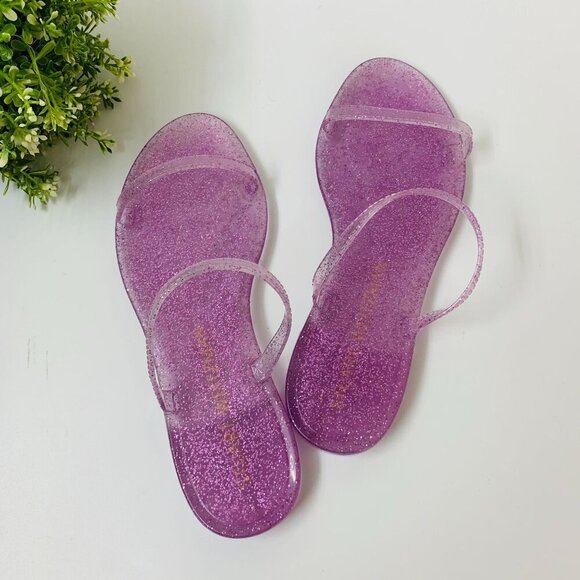 Stuart Weitzman WomensSawyer Slide Glittery Rubber Jelly Sandal 8B in India Pink - Picture 1 of 8